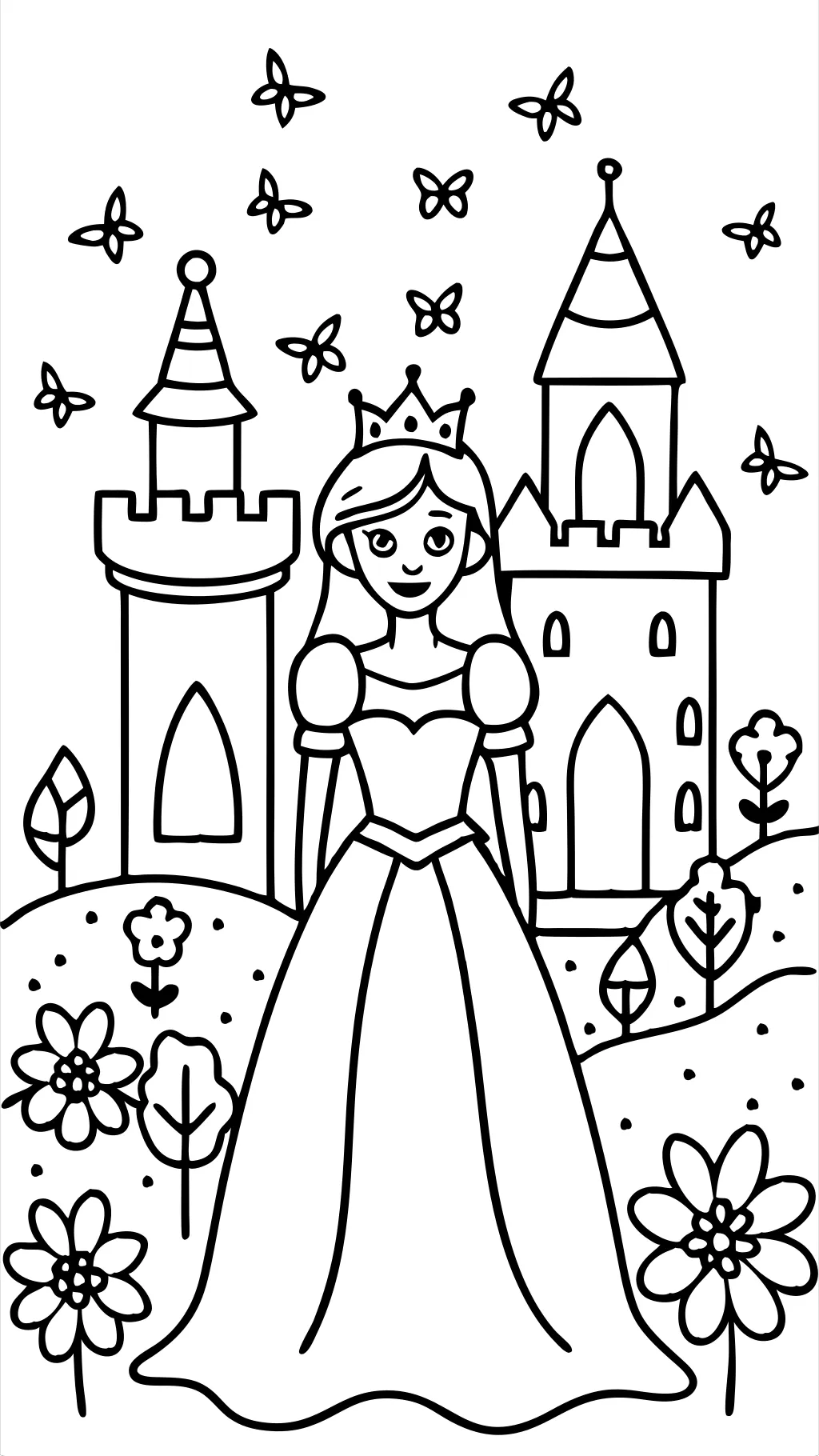 coloriages princesse et château